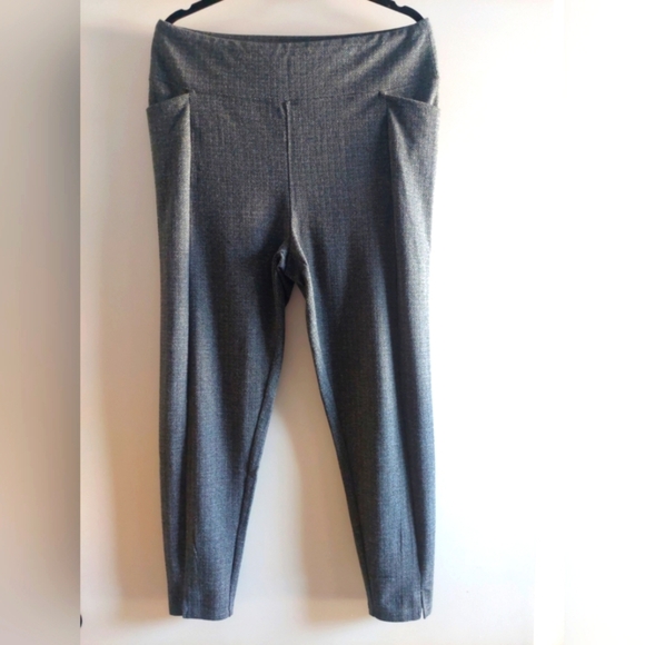 Soft Surroundings Herringbone Pull-on Pants Gray L Academia Preppy - Picture 1 of 7